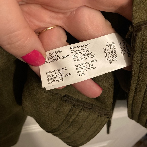 Dex faux suede olive jacket - Picture 4 of 4